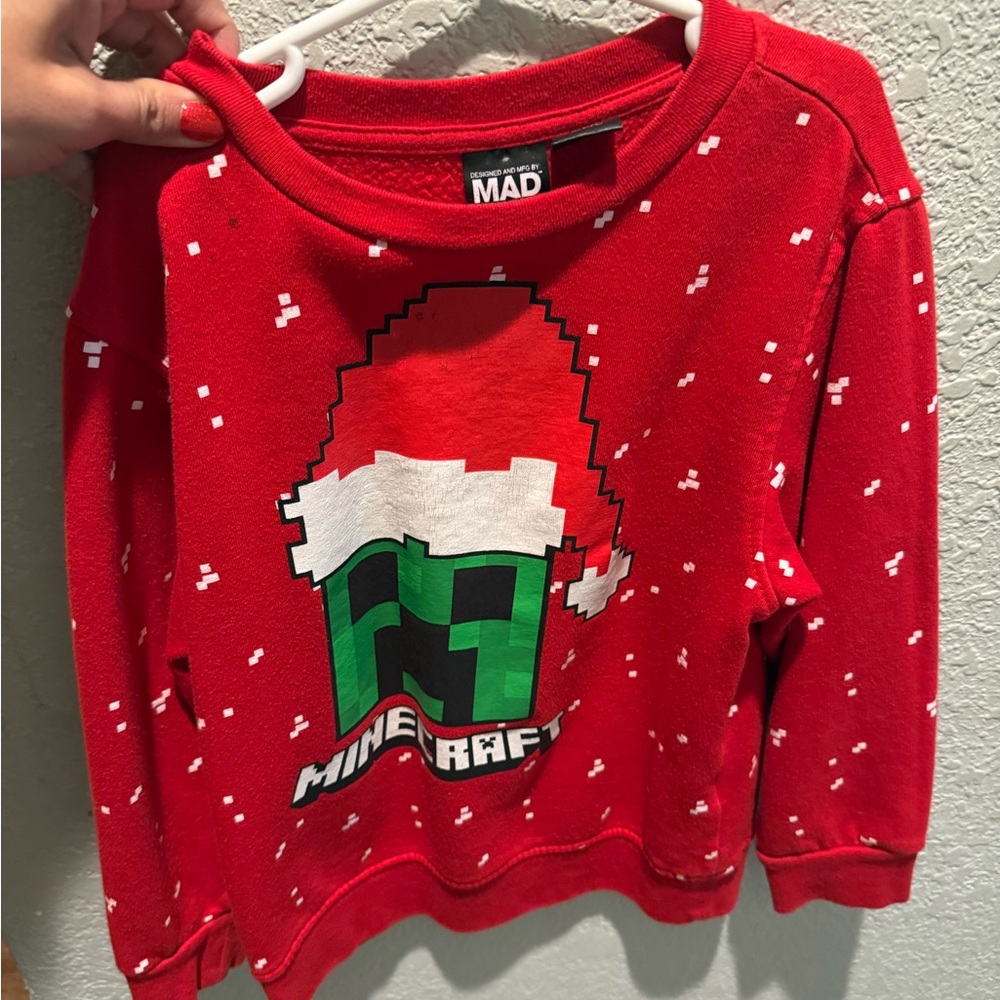 Red Minecraft Holiday Sweater